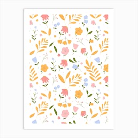 Bright Floral Pattern Art Print