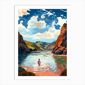 Wild Swimming At Llyn Cau Wales 3 Art Print