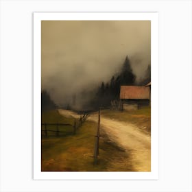 Antique Road Through Farm Painting Art Print