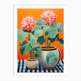 Cactus Painting Maximalist Still Life Lophophora Williamsii Cactus 3 Art Print