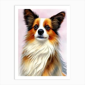 Papillon 3 Watercolour Dog Art Print