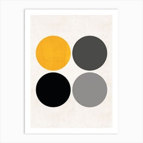 Circles Mustard Abstract Art Print