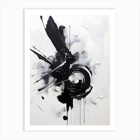 Abstract Black And White Painting 4 Art Print