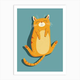 Cat In Yoga Pose 2 Art Print