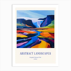 Colourful Abstract Vatnajkull National Park Iceland 1 Poster Blue Art Print