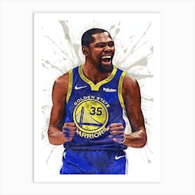 Kevin Durant State Warriors Art Print