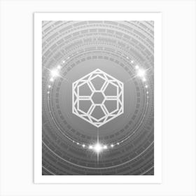 Geometric Glyph in White and Silver with Sparkle Array n.0121 Art Print
