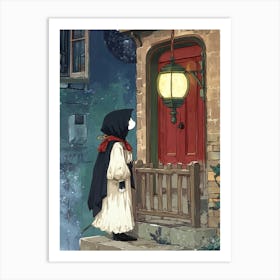 Girl In A Cloak Art Print