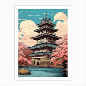 Matsumoto Castle, Japan Vintage Travel Art 1 Art Print