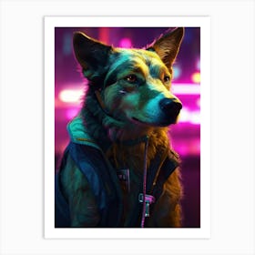 Cyberpunk Dog 10 Art Print