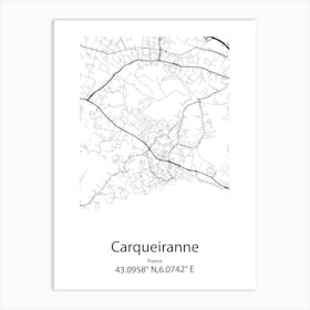 Carqueiranne,France Minimalist Map Art Print