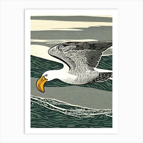 Albatross Linocut Bird Art Print