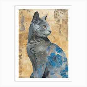 Blue Cat Canvas Print Art Print