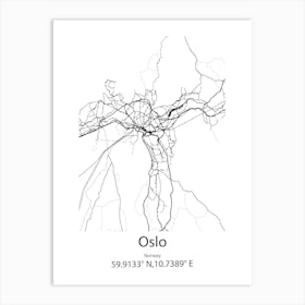 Oslo,Norway Minimalist Map Art Print