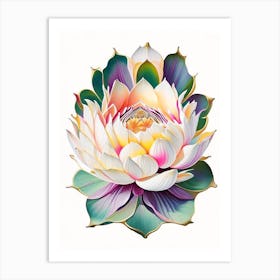 Lotus Flower, Buddhist Symbol Decoupage 5 Art Print