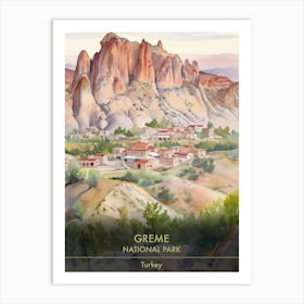 Greme National Park Turkey Watercolour 3 Art Print