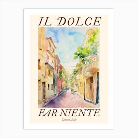 Il Dolce Far Niente Taranto, Italy Watercolour Streets 2 Poster Art Print