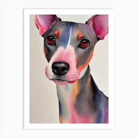 American Hairless Terrier Watercolour Dog Art Print