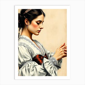 Renaissance Woman Portrait Art Print