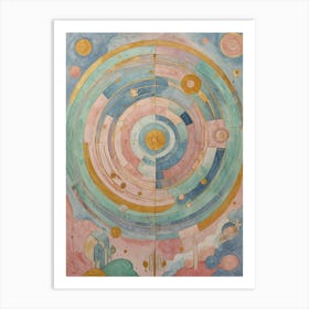 Abstract Solar System In Pastel Colours Poster