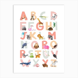 Nursery Animal Alphabet  Art Print