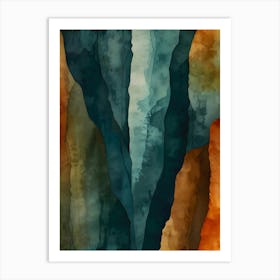 Rust and Teal Art Print