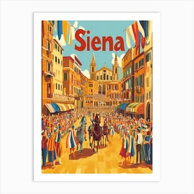 Aihrgdesign A 1970s Inspired Travel Poster For Siena Depictin A0f3b82c 2298 4d46 A465 Ef757b0390a3 1 Art Print