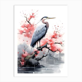 Heron bird Art Print