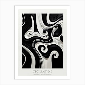 Oscillation Abstract Black And White 6 Poster Art Print
