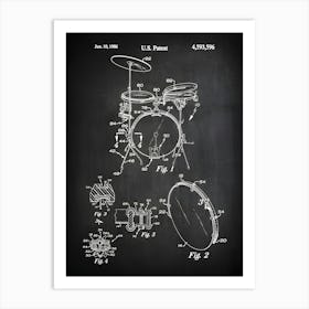 Drum Patent Print, Drum Blueprint, Drummer Gift, Drum Set Art Print, Drummer Poster, Drum Poster Drum Wall Art Drummer Decor, Md5961 Art Print