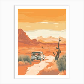 Vintage Car In The Desert 2 Art Print