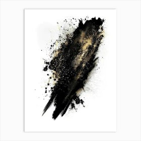 Black Paint Splatter Art Print