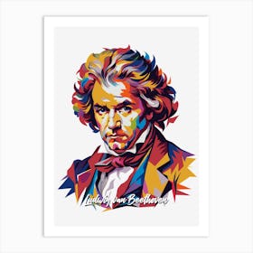 Ludwig Van Beethoven 03 Portrait WPAP Pop Art Art Print