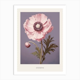 Floral Illustration Anemone 3 Poster Art Print