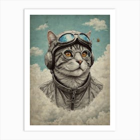 Pilot Cat 1 Art Print