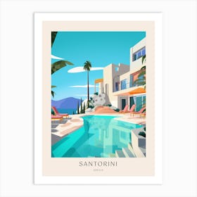 Santorini, Greece 1 Midcentury Modern Pool Poster Art Print