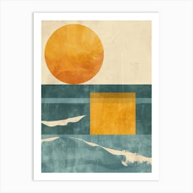 Sun Rises Over The Ocean Art Print