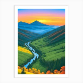 Sunset Valley Art Print