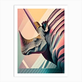 Pachyrhinosaurus Pastel Dinosaur Art Print