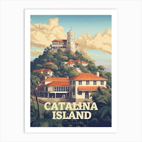 Catalina Island California Retro Travel Art Print