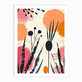 Golden Starlight Mid Century Style Art Print