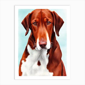 Redbone Coonhound Watercolour Dog Art Print