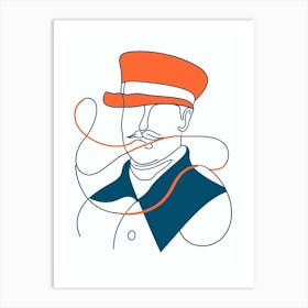 Illustration Of A Man With A Mustache Art Print