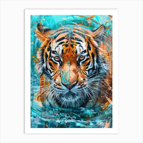 Tiger In The Water 12 Art Print