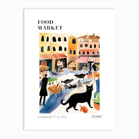 The Food Market In Rome 2 Illustration Poster Art Print