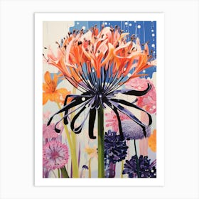 Surreal Florals Agapanthus 2 Flower Painting Art Print