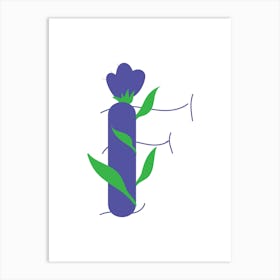 Living Room Floral Letters Purple 06 Art Print