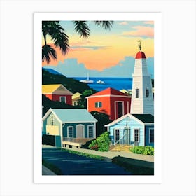 Port Of Charlotte Amalie United States Virgin Islands Vintage Poster harbour Art Print