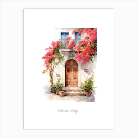 Palermo, Italy   Mediterranean Doors Watercolour Painting 3 Poster Art Print