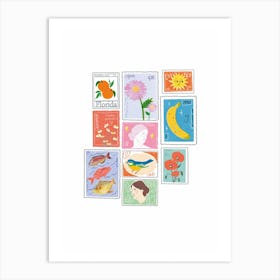Postage Stamps Art Print